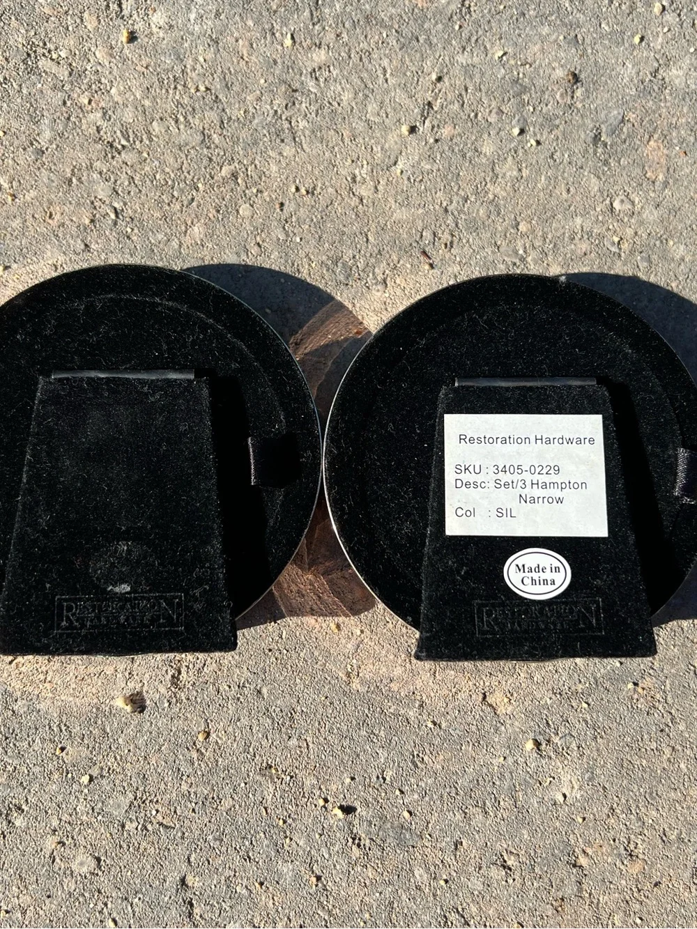 Restoration Hardware Hampton Narrow Round Frames, Set of 2, Silver Metal